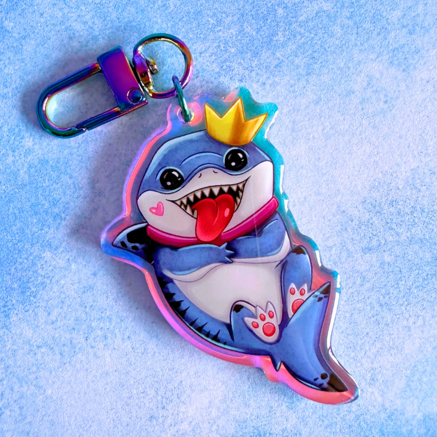 Puppy Shark - Double-Sided Rainbow Acrylic Keychain