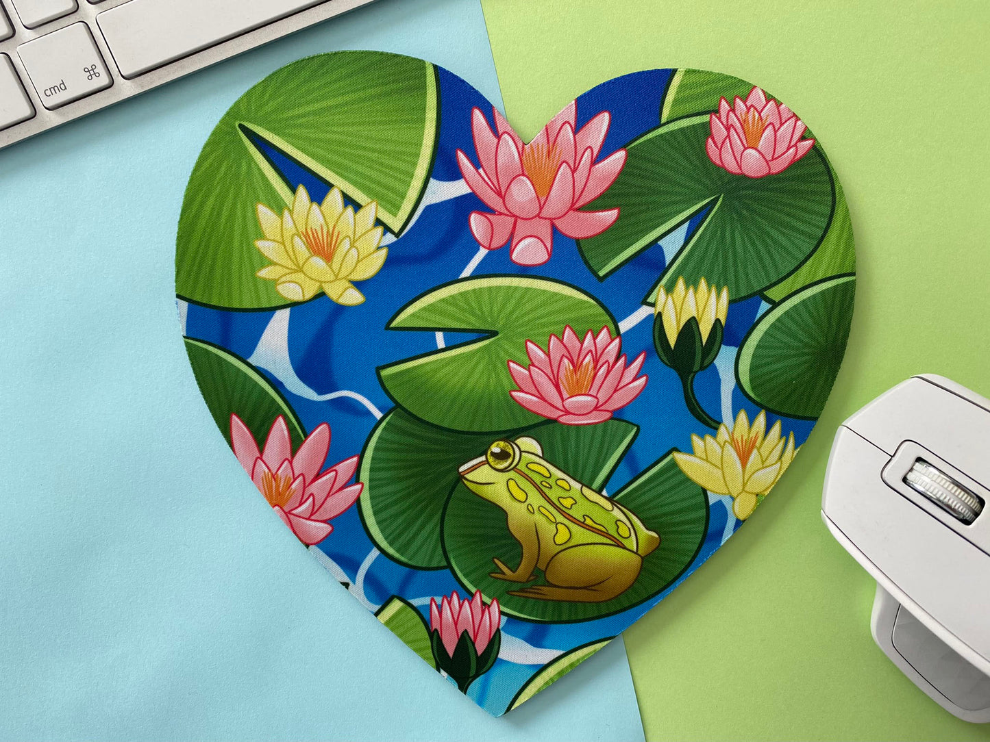 Frog Pond - Heart-Shaped Mousepad