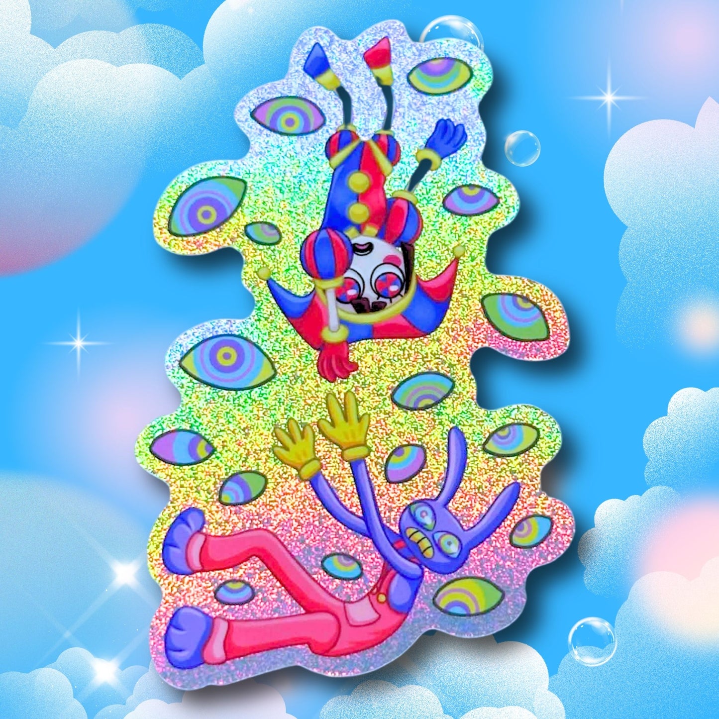 Digital Fall - The Amazing Digital Circus Inspired Pixie Dust Holographic Sticker