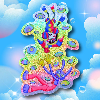 Digital Fall - The Amazing Digital Circus Inspired Pixie Dust Holographic Sticker