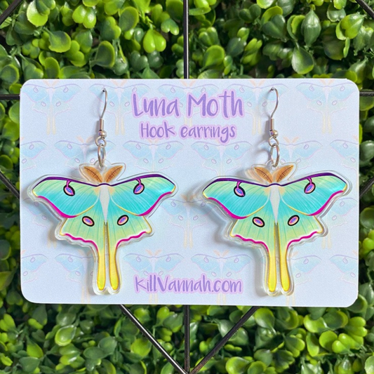 Luna Moth - Hook Earrings