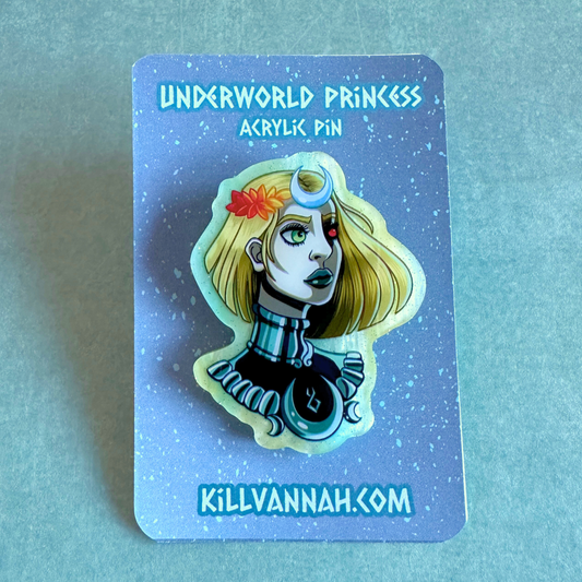 Underworld Princess - Green Pearl Acrylic Pin - Hades 2 Inspired