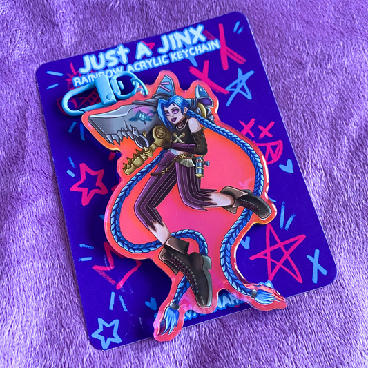 Just A Jinx - XL Double-Sided Rainbow Acrylic Keychain - Arcane inspired