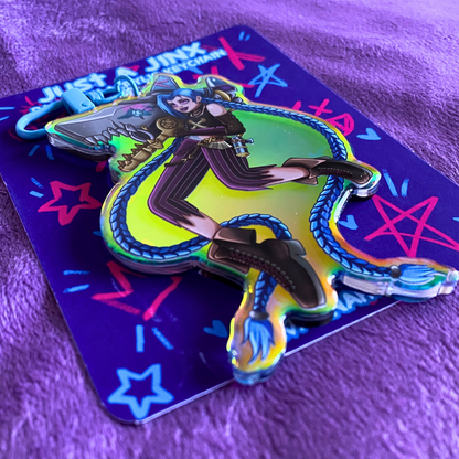 Just A Jinx - XL Double-Sided Rainbow Acrylic Keychain - Arcane inspired