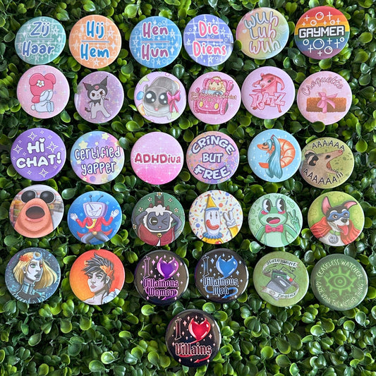 Pick & Mix pinback buttons - Regular finish