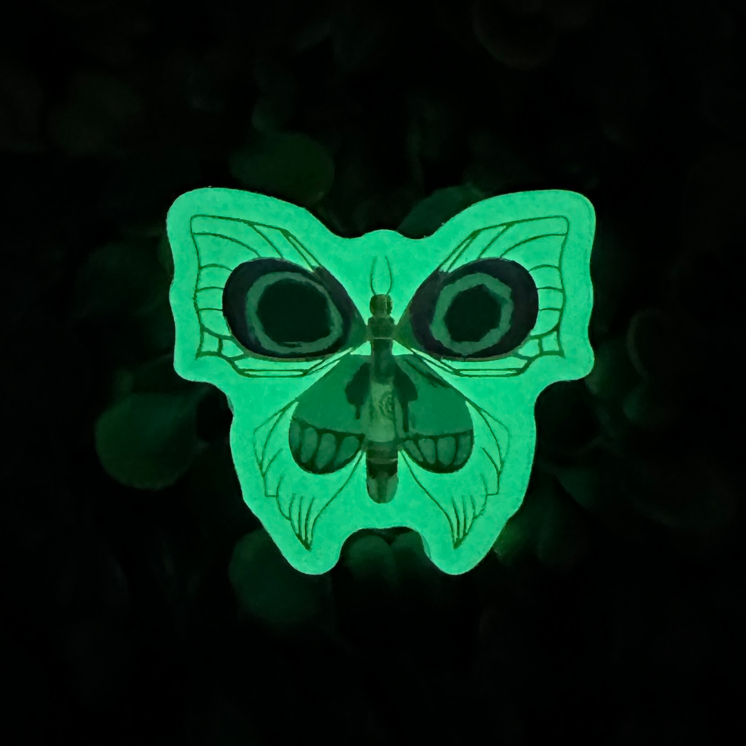 Firelight Butterfly  - Glow in the Dark Acrylic Pin - Arcane Jinx inspired