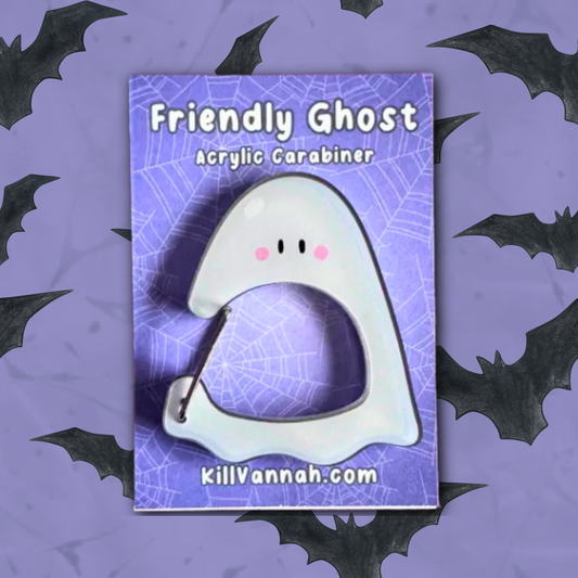 Friendly Ghost - Spooky & Cute Acrylic Carabiner