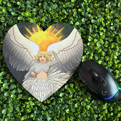 Fallen Chimera - Heart-Shaped Mousepad - Dungeon Meshi inspired