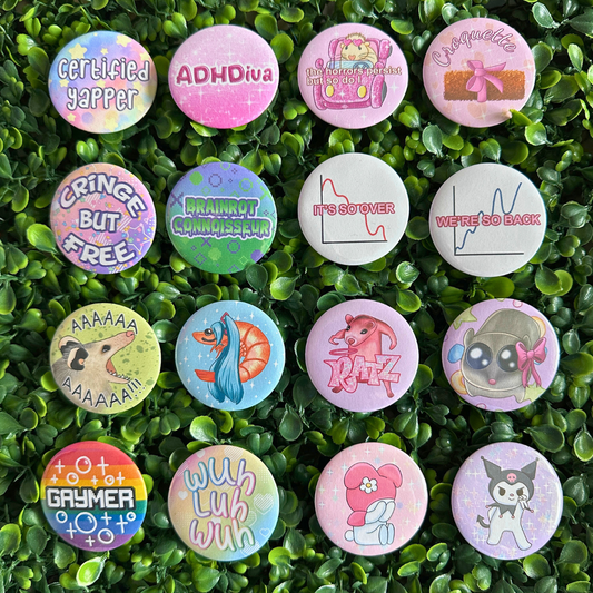 Pick & Mix pinback buttons - Regular finish