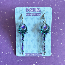 Load image into Gallery viewer, Descura - Acrylic Hook Earrings Hades 2 inspired
