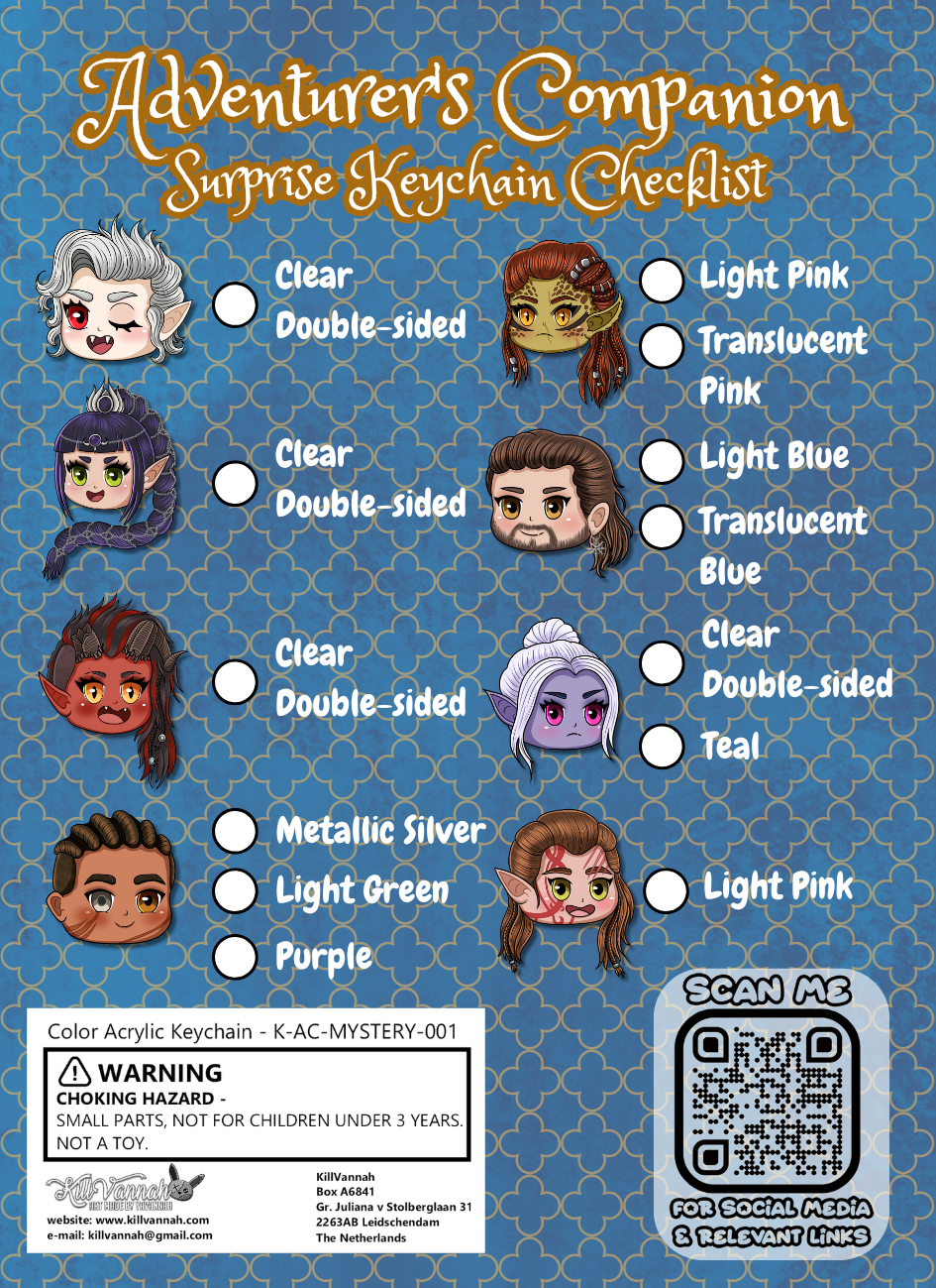 SURPRISE BAG - Adventurer's Companions Surprise Keychain With Sticker - Baldur's Gate 3 inspired