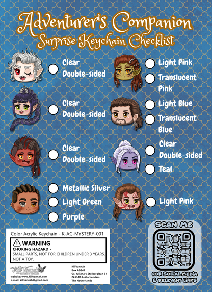 SURPRISE BAG - Adventurer's Companions Surprise Keychain With Sticker - Baldur's Gate 3 inspired