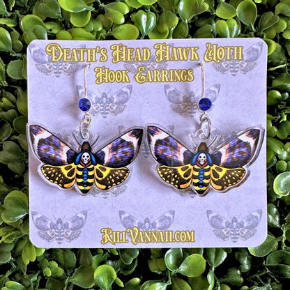 Death's-Head Hawk Moth - Hook Earrings