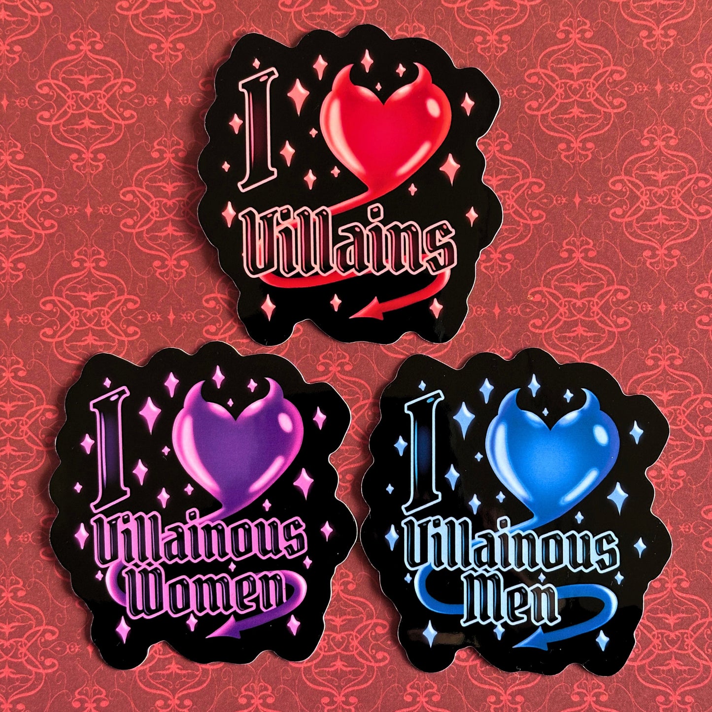 Villain Lover - Vinyl Stickers - I love villains / I love villainous women/men