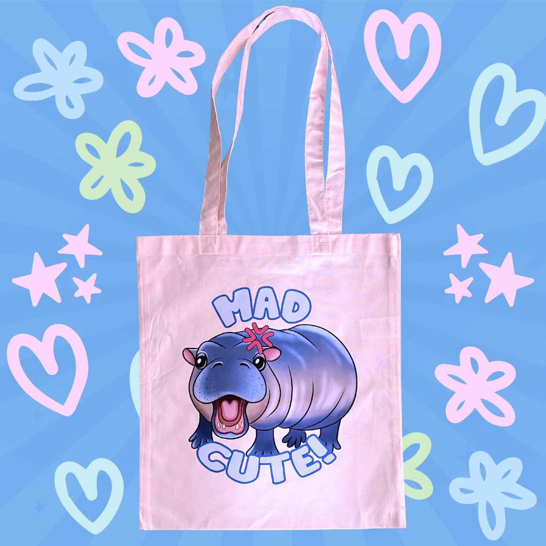 Mad Cute - Moo Deng inspired Tote bag