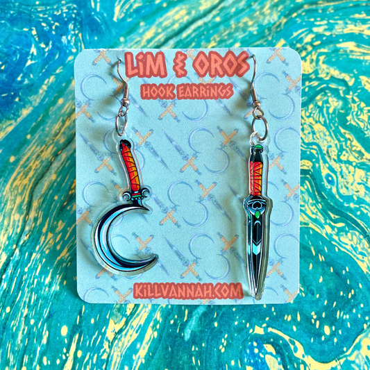 Lim & Oros - Acrylic Hook Earrings Hades 2 inspired