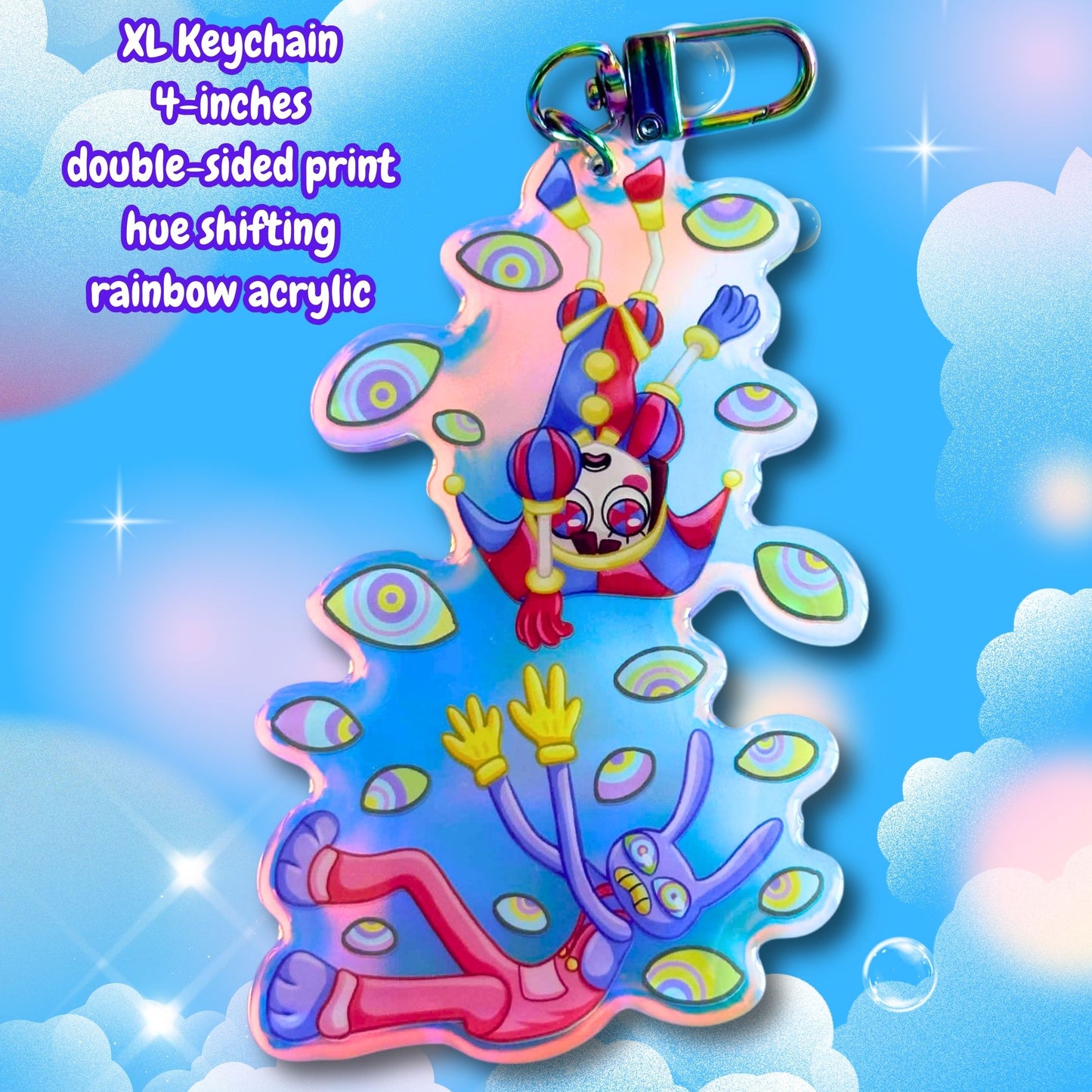 Digital Fall - XL Double-Sided Rainbow Acrylic Keychain - The Amazing Digital Circus Inspired