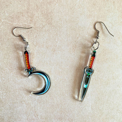 Lim & Oros - Acrylic Hook Earrings Hades 2 inspired