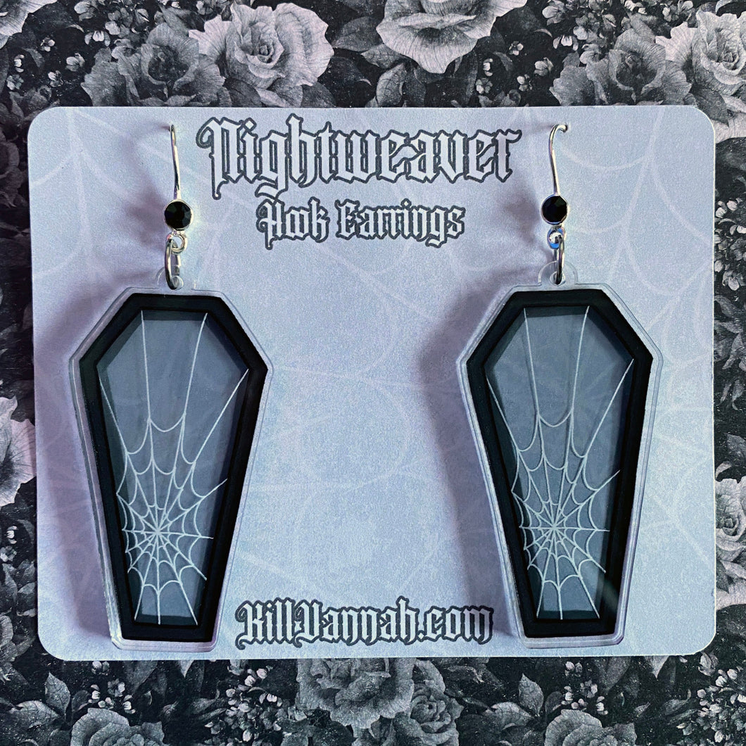 Nightweaver - Acrylic Hook Earrings with stained glass effect