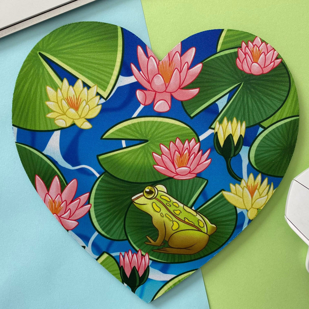 Frog Pond - Heart-Shaped Mousepad