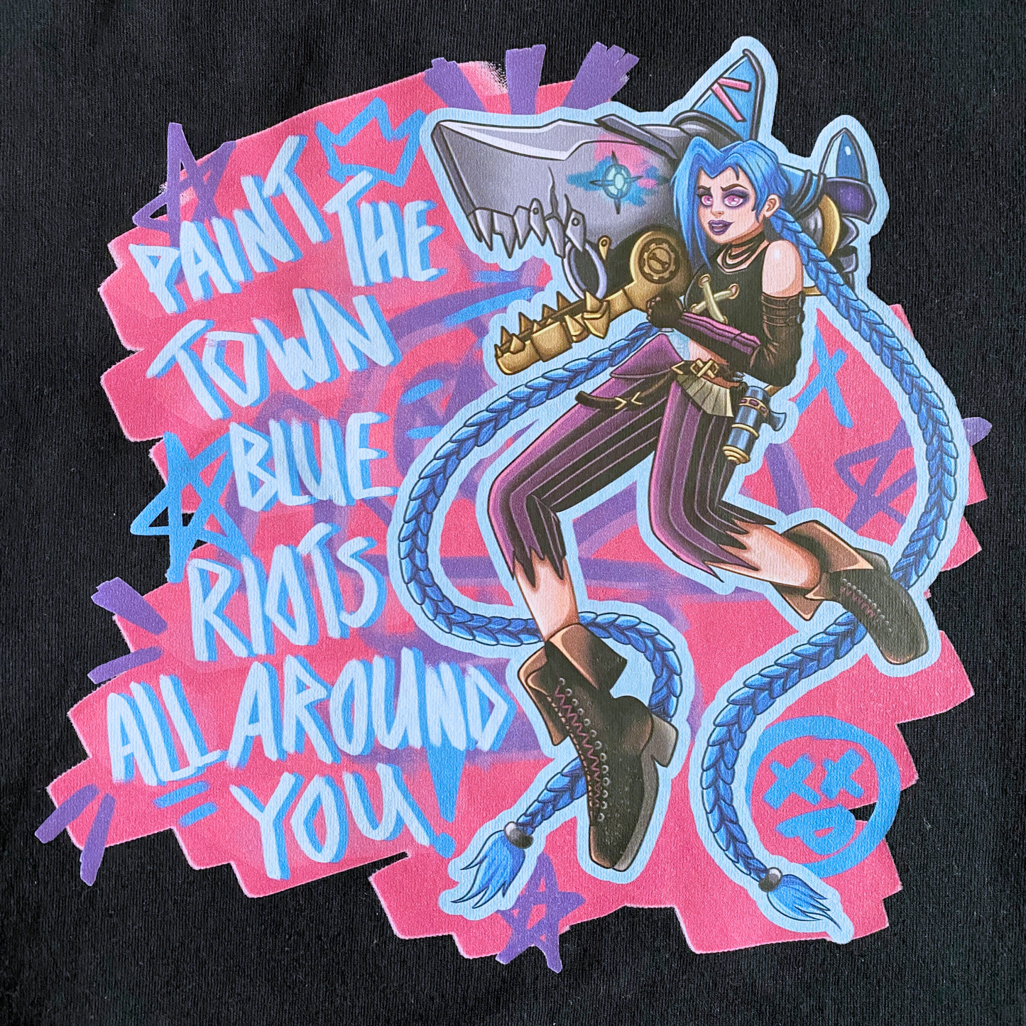 Paint The Town Blue - Arcane inspired Cotton T-Shirt