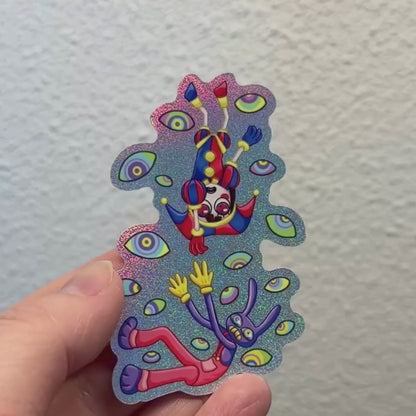 Digital Fall - The Amazing Digital Circus Inspired Pixie Dust Holographic Sticker