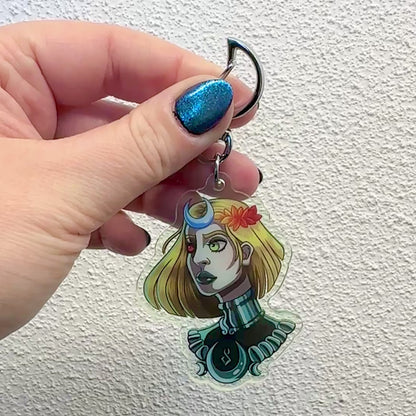Underworld Princess - Light-Green Double-Sided Acrylic Keychain - Hades 2 Inspired
