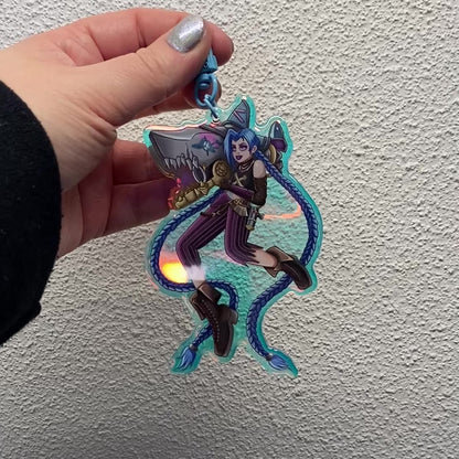 Just A Jinx - XL Double-Sided Rainbow Acrylic Keychain - Arcane inspired