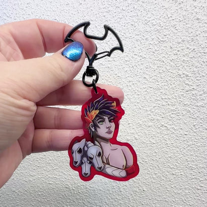 Underworld Prince - Red Double-Sided Acrylic Keychain - Hades 2 Inspired