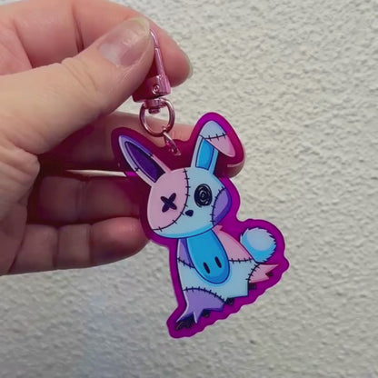 Zombunnikyu - Double-Sided Translucent Purple Acrylic Keychain