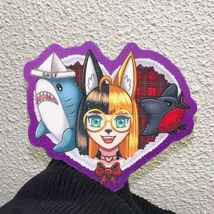CakeJumper and Friends  - Glitter Laminate Sticker - Fanmade Merch