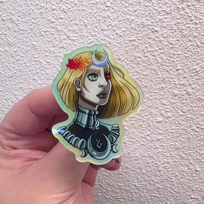Underworld Princess - Green Pearl Acrylic Pin - Hades 2 Inspired