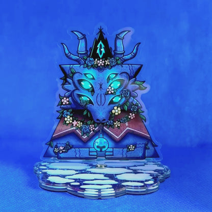 Goddess of Winter - Rotating Acrylic Standee - Cult of the Lamb Woolhaven inspired