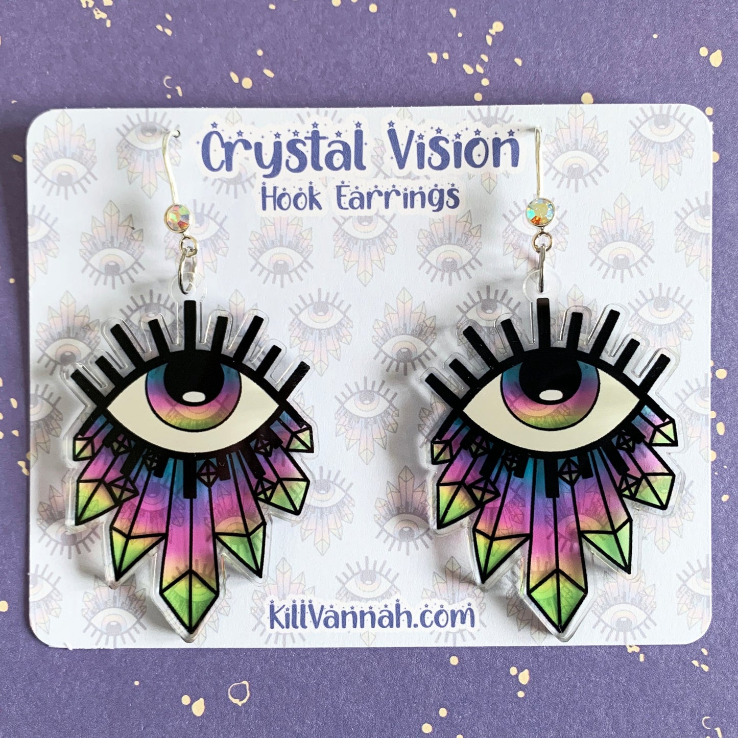 Crystal Visions - Acrylic Hook Earrings with stained glass effect