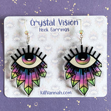 Load image into Gallery viewer, Crystal Visions - Acrylic Hook Earrings with stained glass effect
