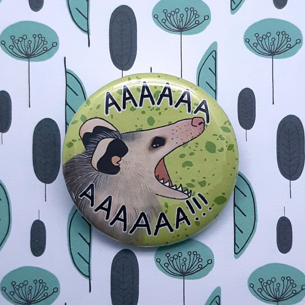 Panicking Possum - Pinback Button