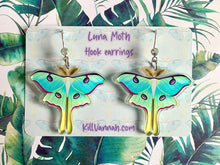 Load image into Gallery viewer, Luna Moth - Hook Earrings

