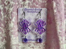 Load image into Gallery viewer, Jeweled Spider - Luxury Hook Earrings With Real Swarovski Crystals
