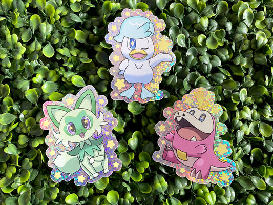 Shiny Poképals - Scarlet and Violet Starter Holographic Sticker