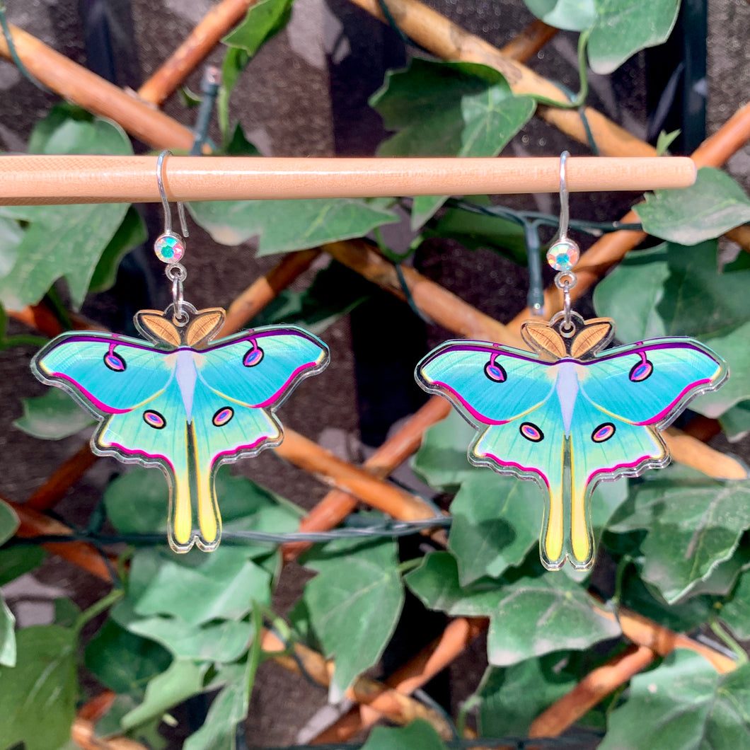 Luna Moth - Hook Earrings